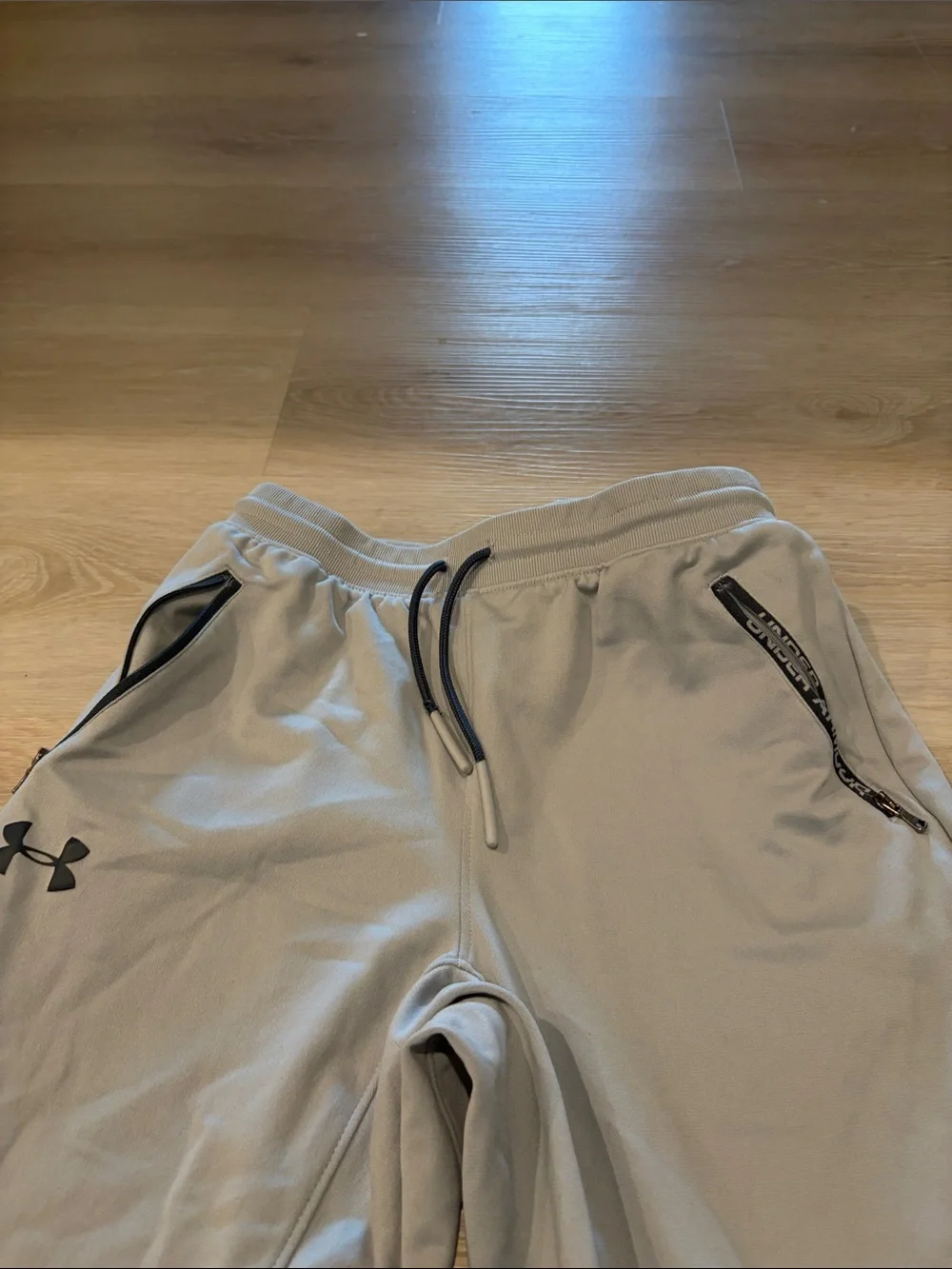 Under Armour Light Gray Men's Performance Joggers with Black Trim